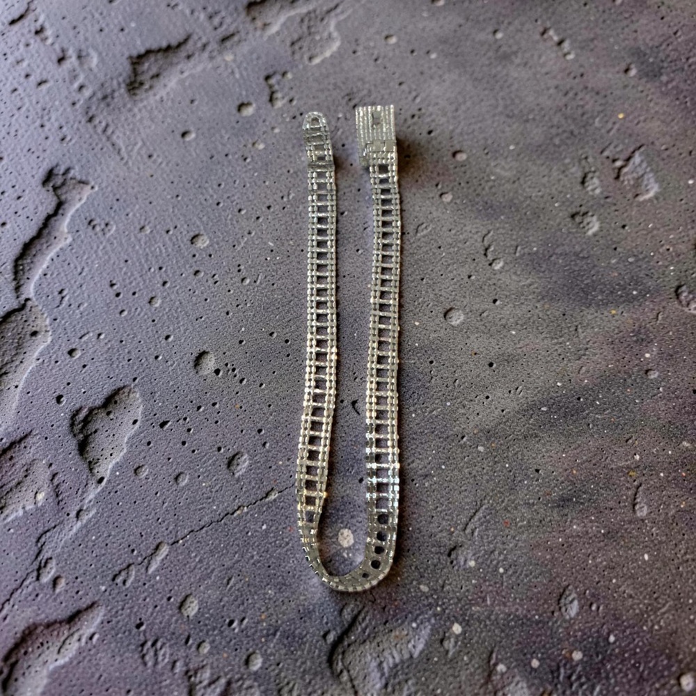 VTG 1950s Rhinestone Belt Silver Tone Black Clear Crystal 34" L Fits 30-32 Waist - Picture 7 of 16